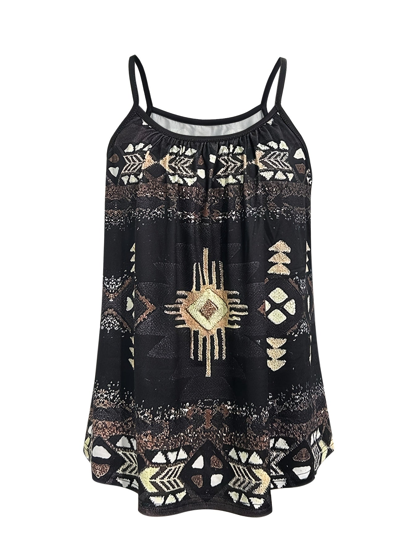 Airi - Ethnic Print Sleeveless Tank Top