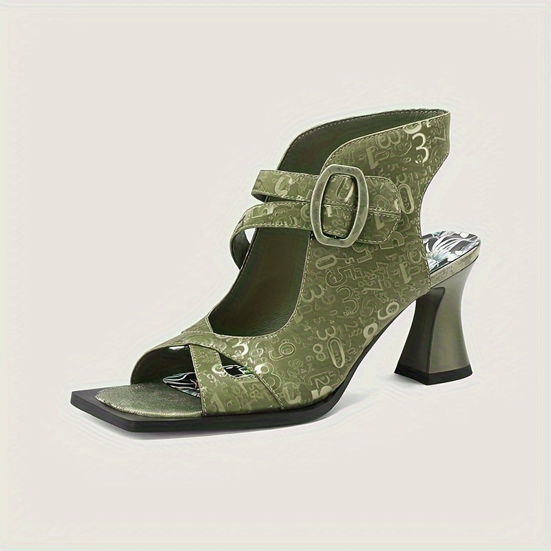 Everly - Floral Print Open-Toeiator Sandals