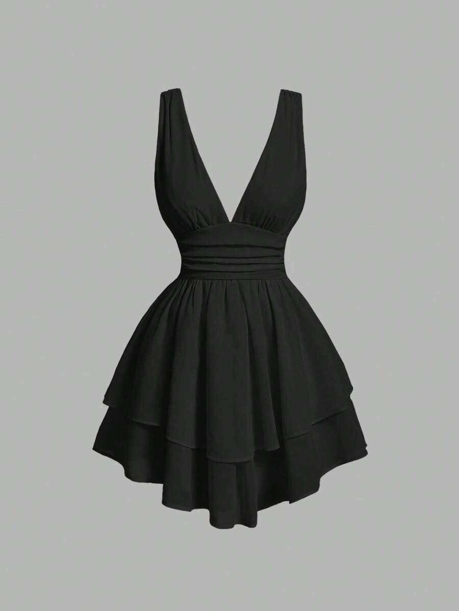 Grace - Plain dress with gathered waist