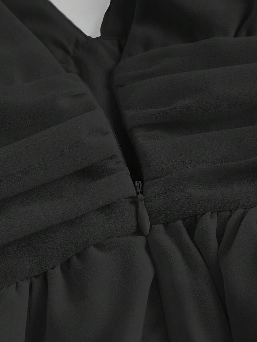 Grace - Plain dress with gathered waist