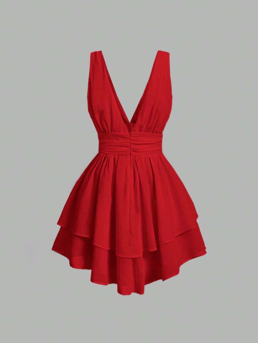 Grace - Plain dress with gathered waist