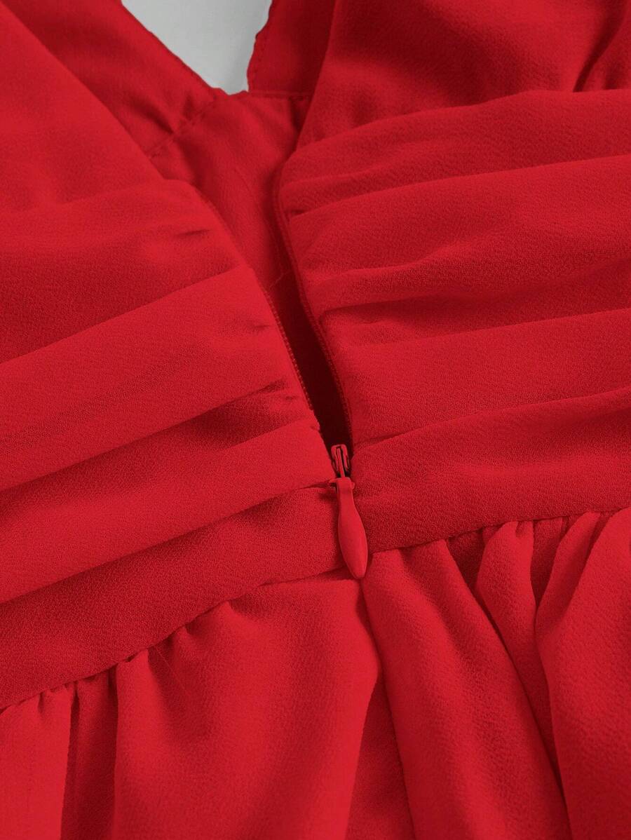 Grace - Plain dress with gathered waist