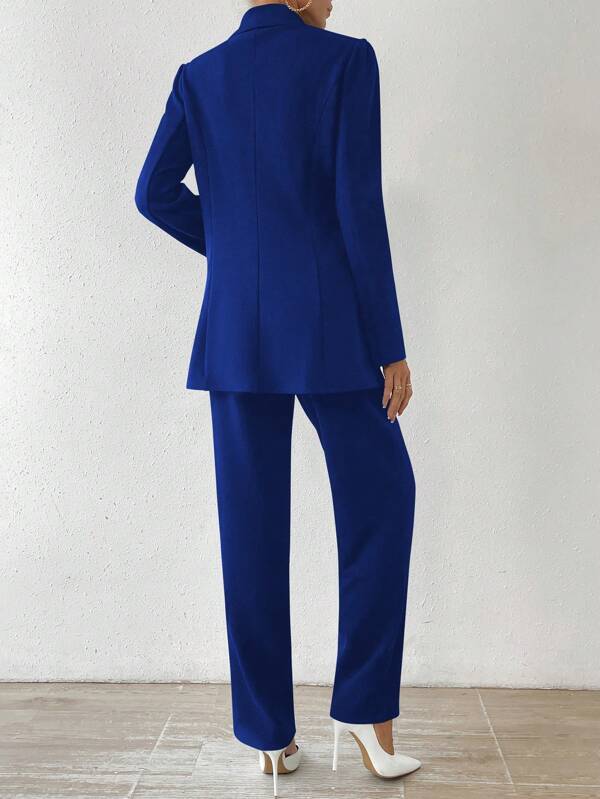 Marina - Lapel Jacket And Pants Set