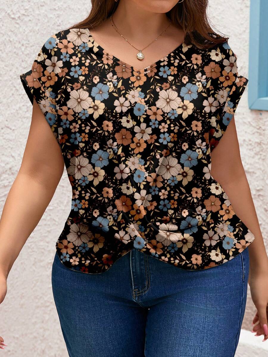 Cora - Short-sleeved V-neck shirt