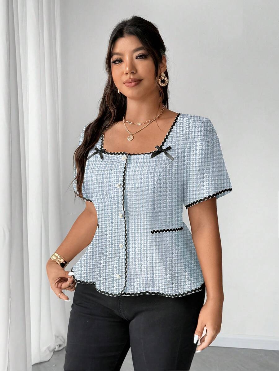 Soraya - Plus Size Blouse with Square Neckline