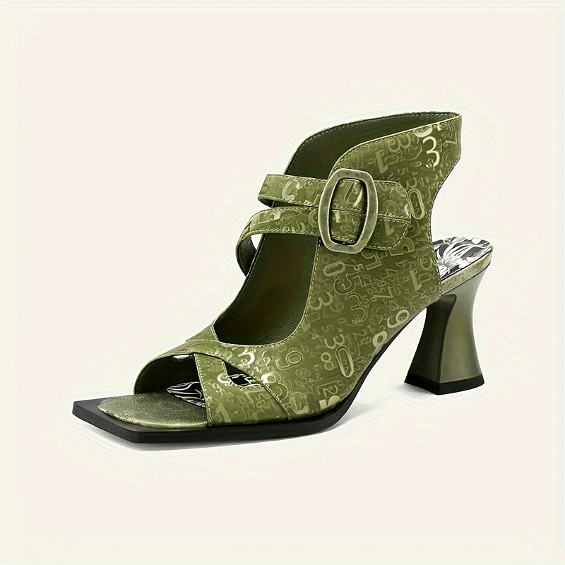 Everly - Floral Print Open-Toeiator Sandals