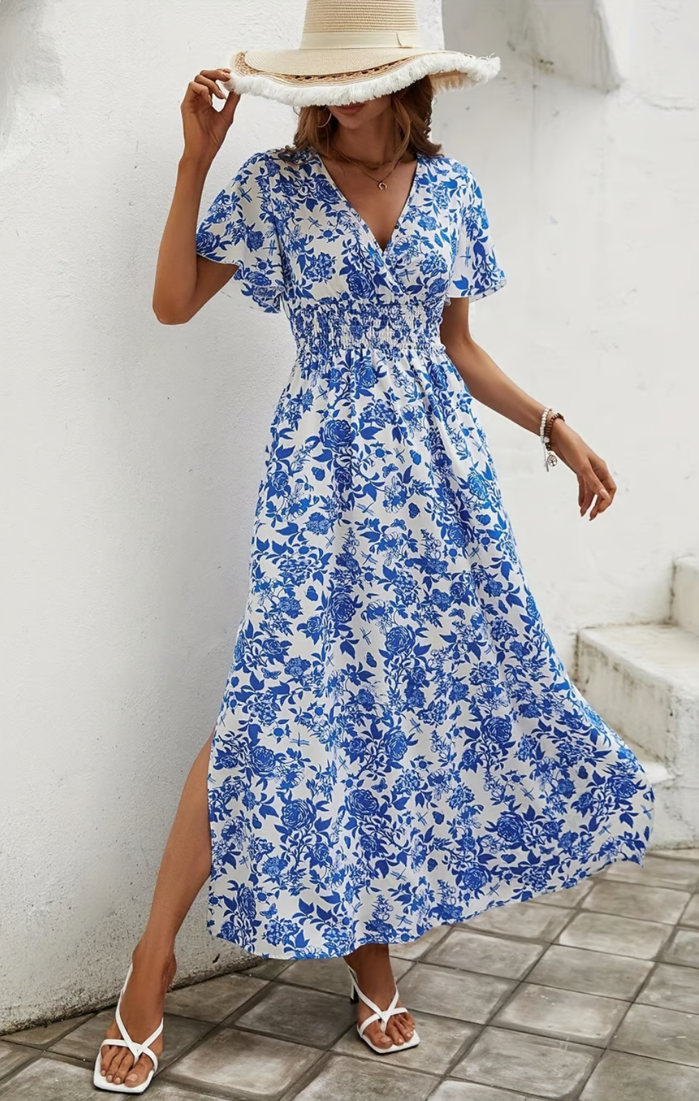 Audrey - Bohemian V-neck beach dress