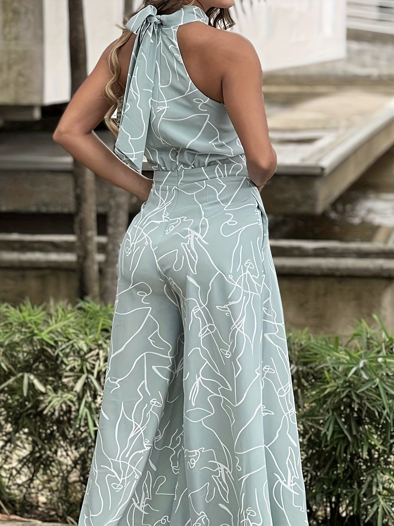 Sandrine - Abstract Print Wide Leg Jumpsuit
