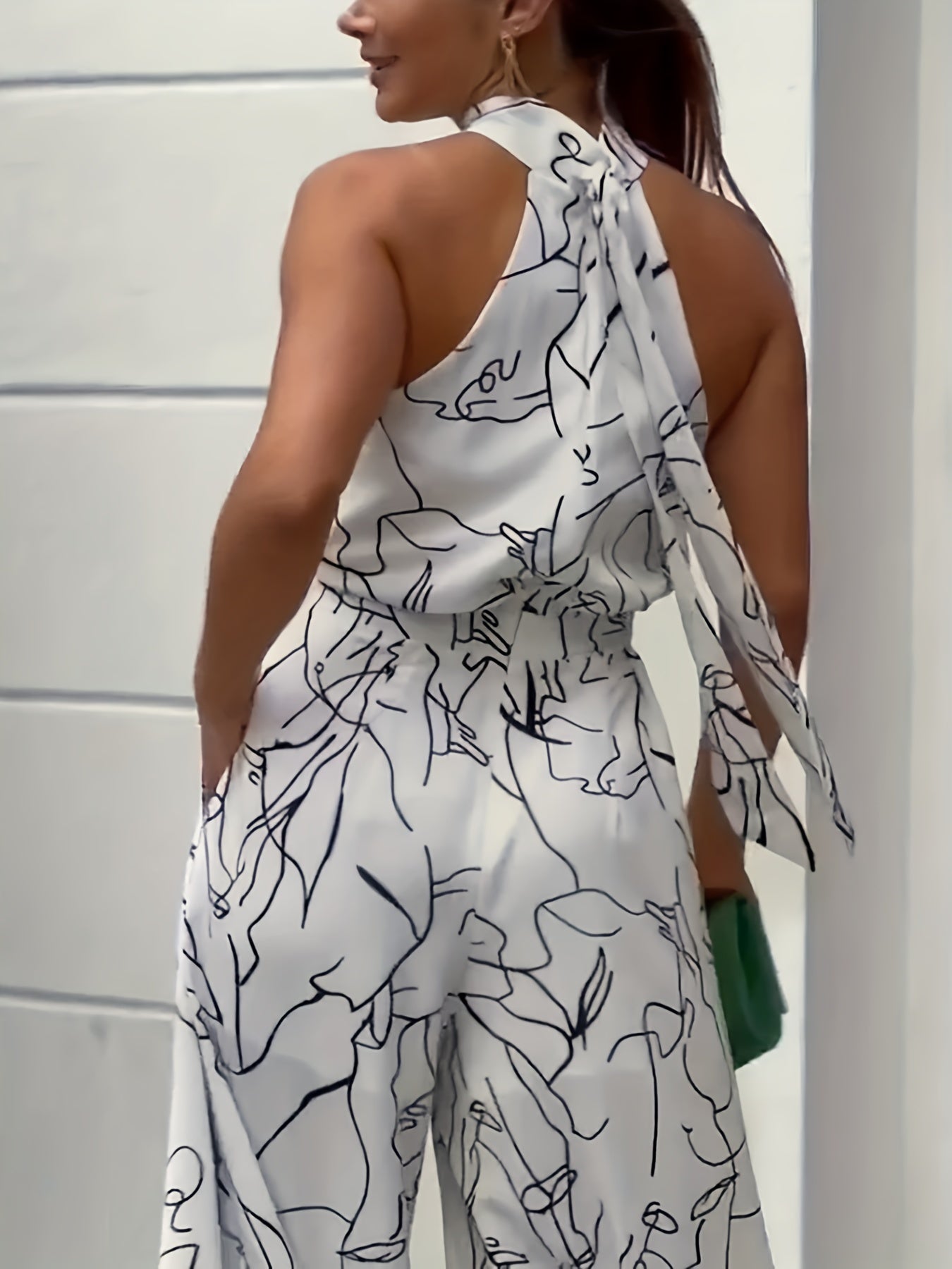 Sandrine - Abstract Print Wide Leg Jumpsuit