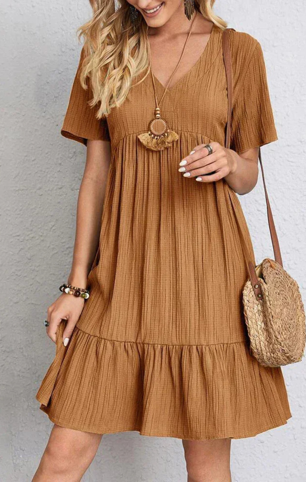 Hadley - Bohemian Ruffle Mini Dress