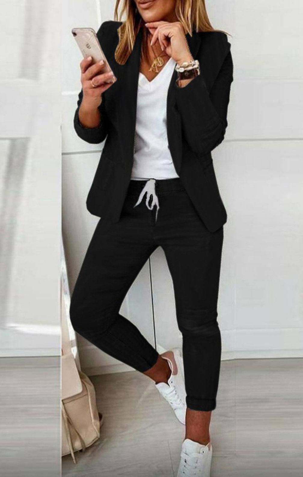 Andrea - Blazer And Tapered Pants Set