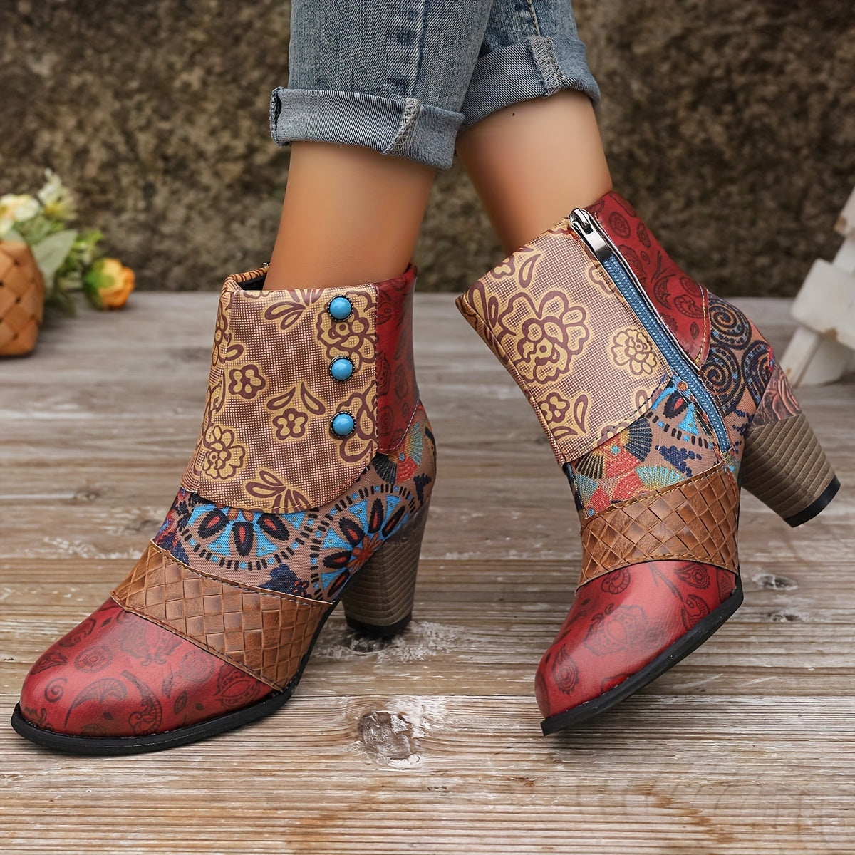 Naomie - Chunky Heel Ankle Boots