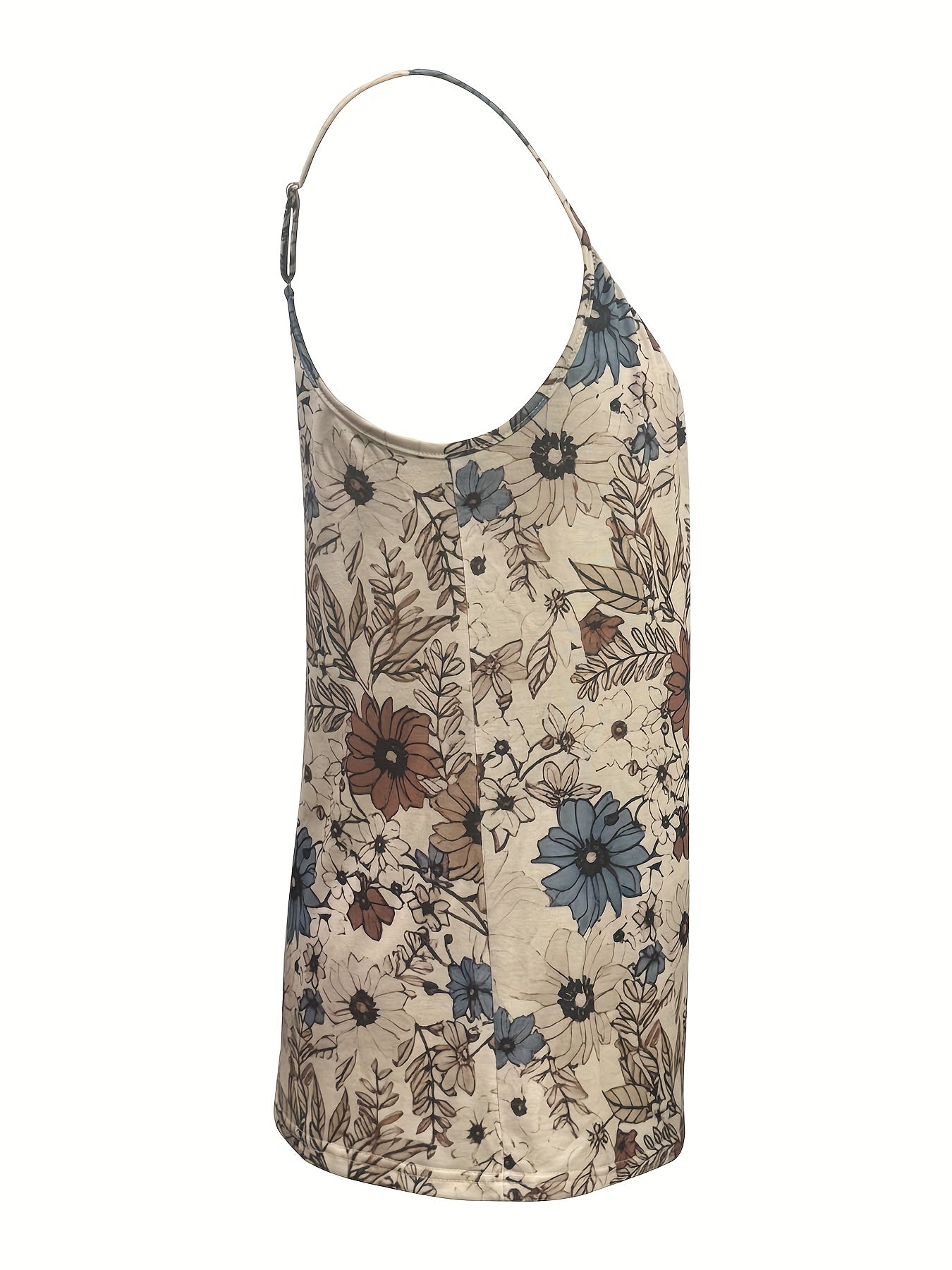 Rin - Floral Print Spaghetti Strap Tank Top
