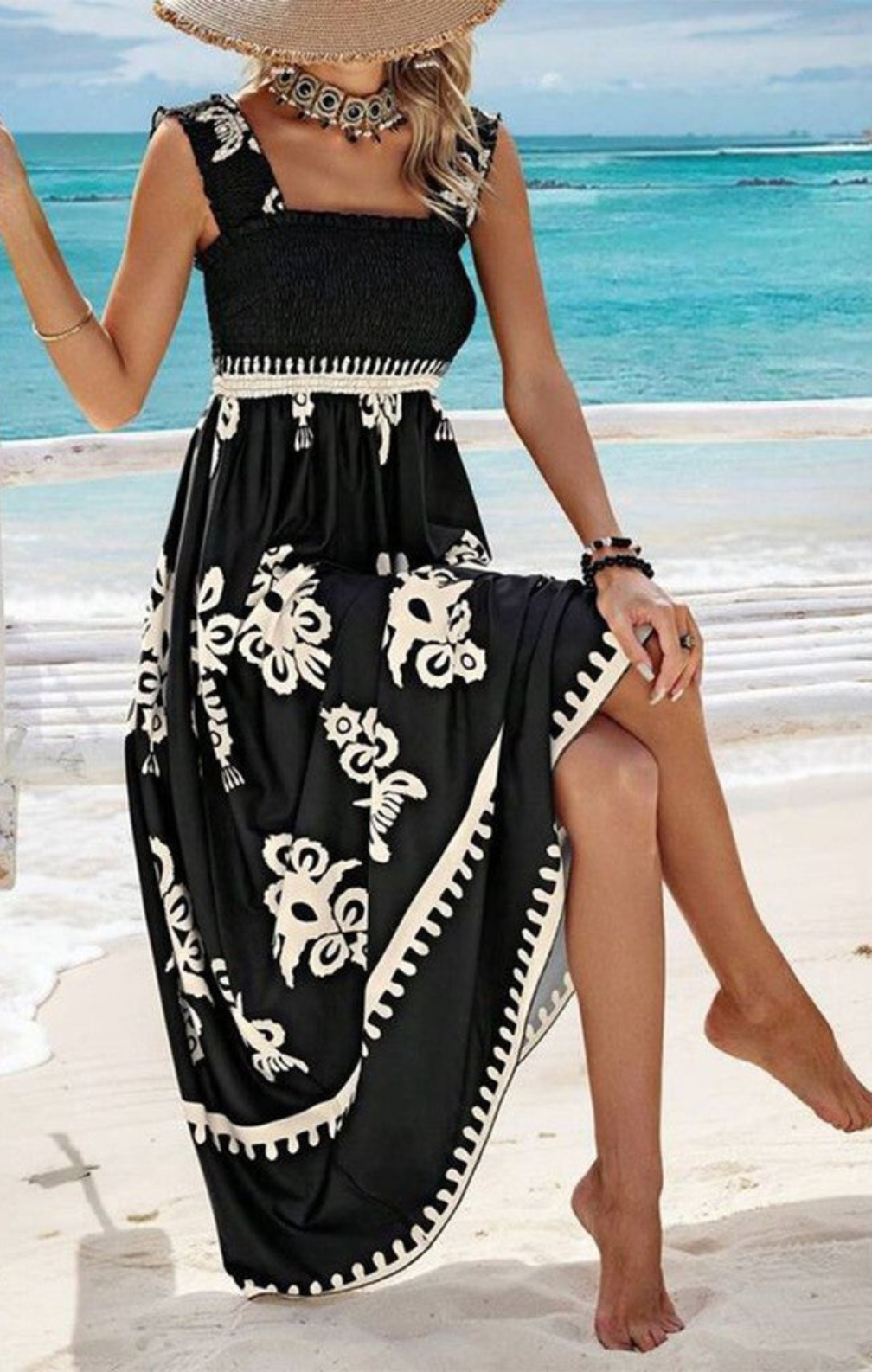 Georgia - Square Neck Sleeveless Dress