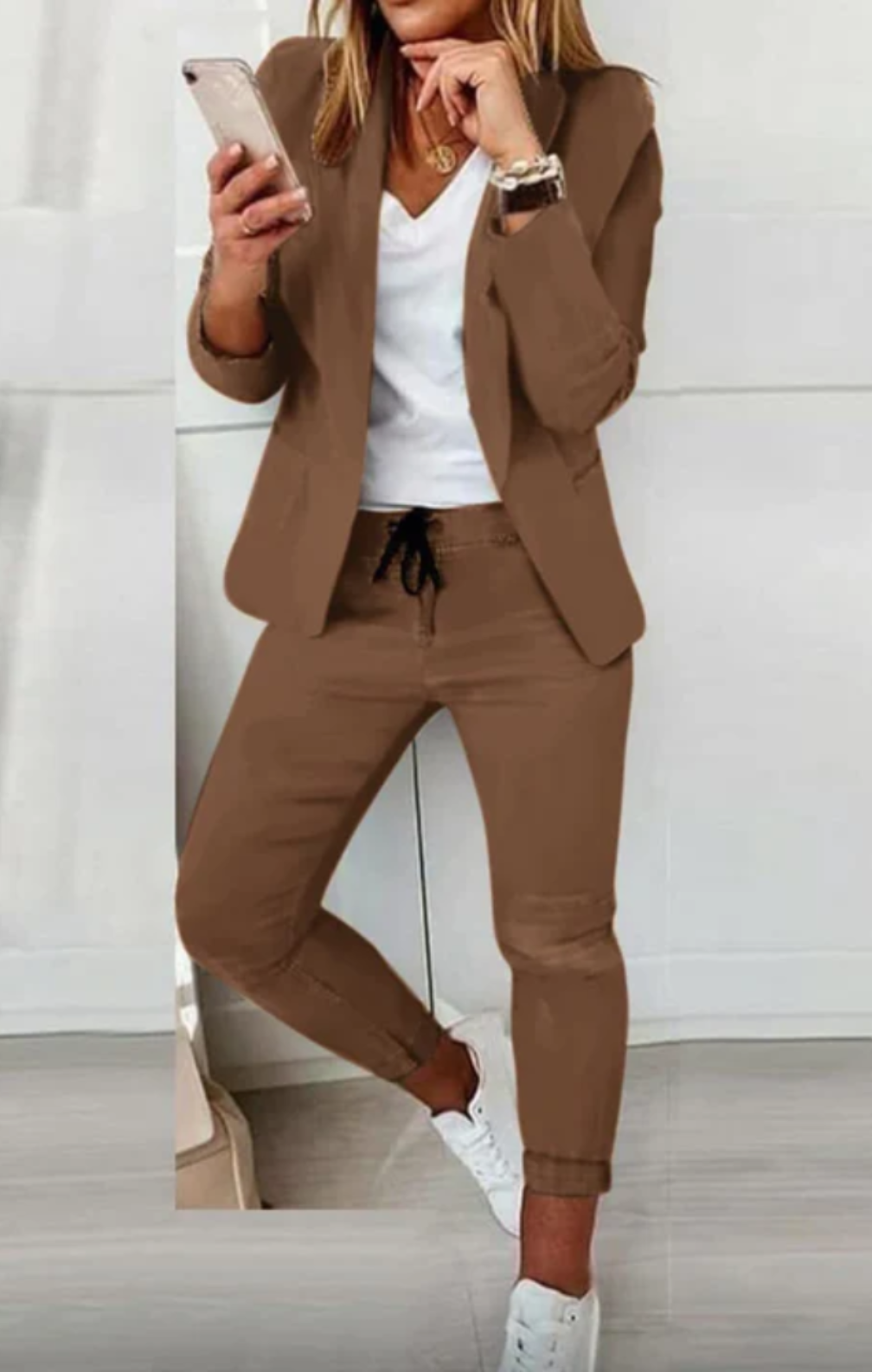 Andrea - Blazer And Tapered Pants Set