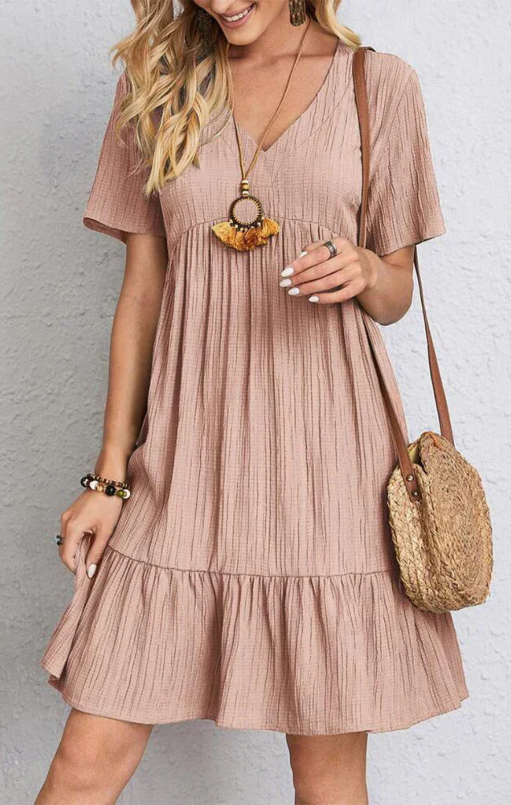 Hadley - Bohemian Ruffle Mini Dress