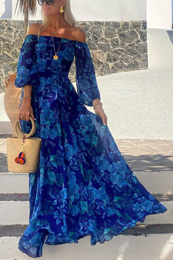 Romina – Floral Off-the-Shoulder Long Dress