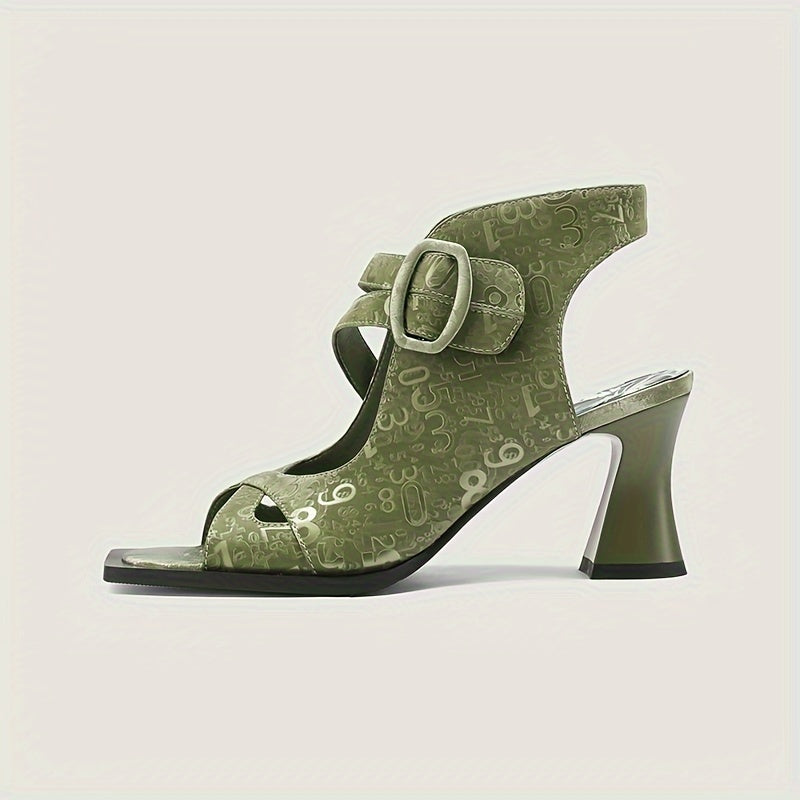 Everly - Floral Print Open-Toeiator Sandals
