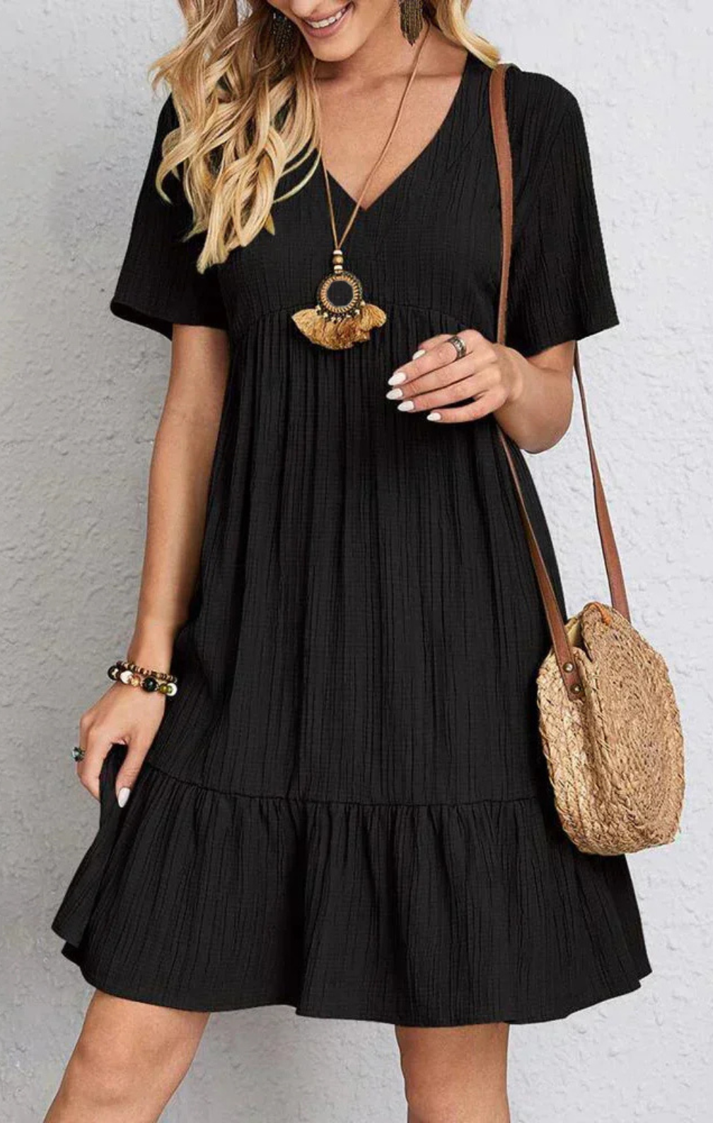 Hadley - Bohemian Ruffle Mini Dress