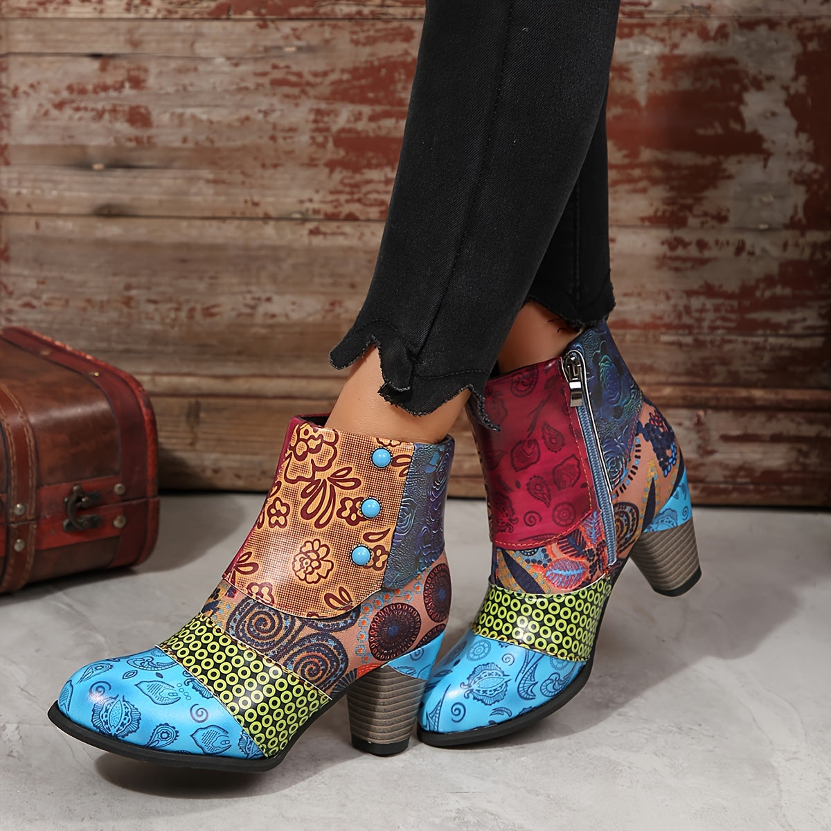 Naomie - Chunky Heel Ankle Boots