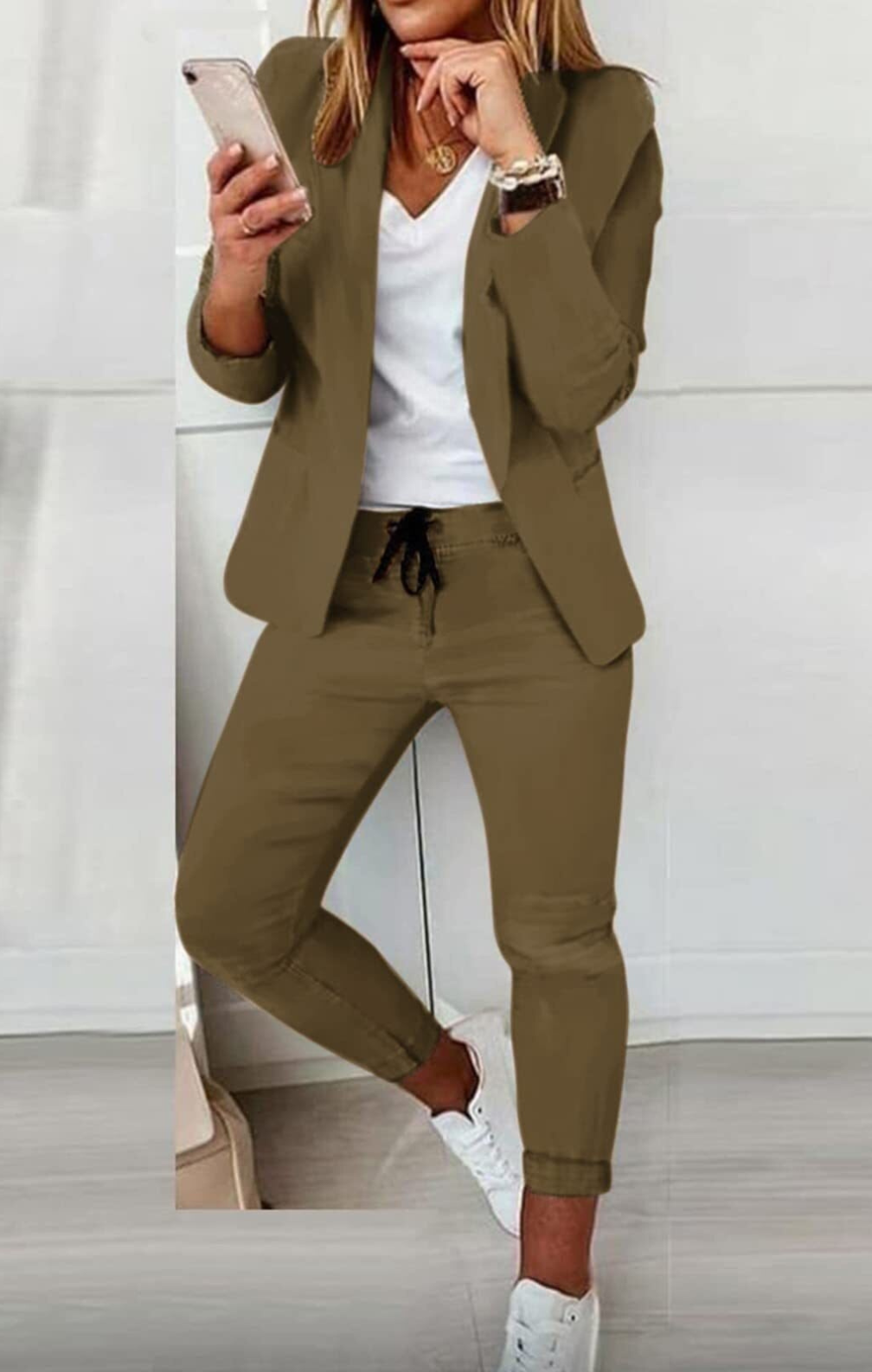 Andrea - Blazer And Tapered Pants Set