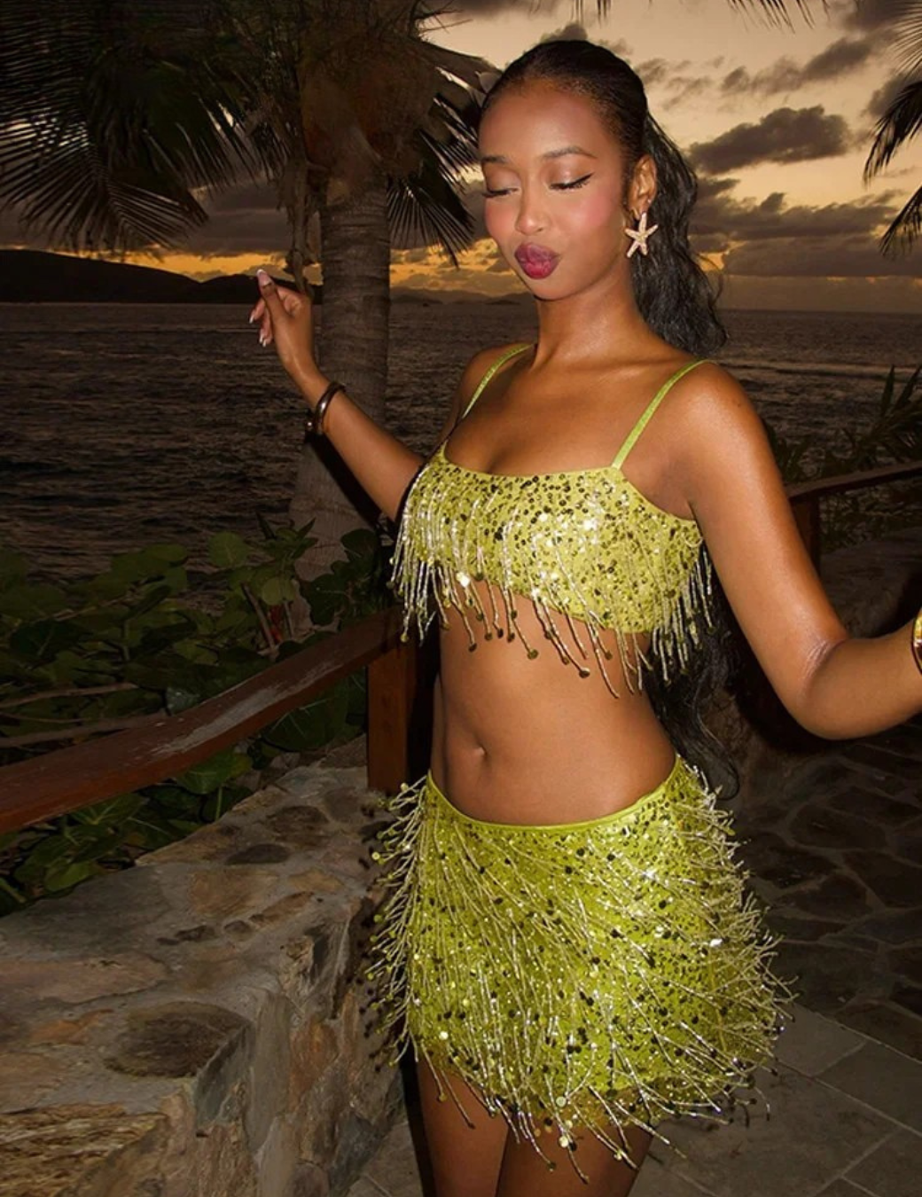 Nora - Beaded Fringe Set