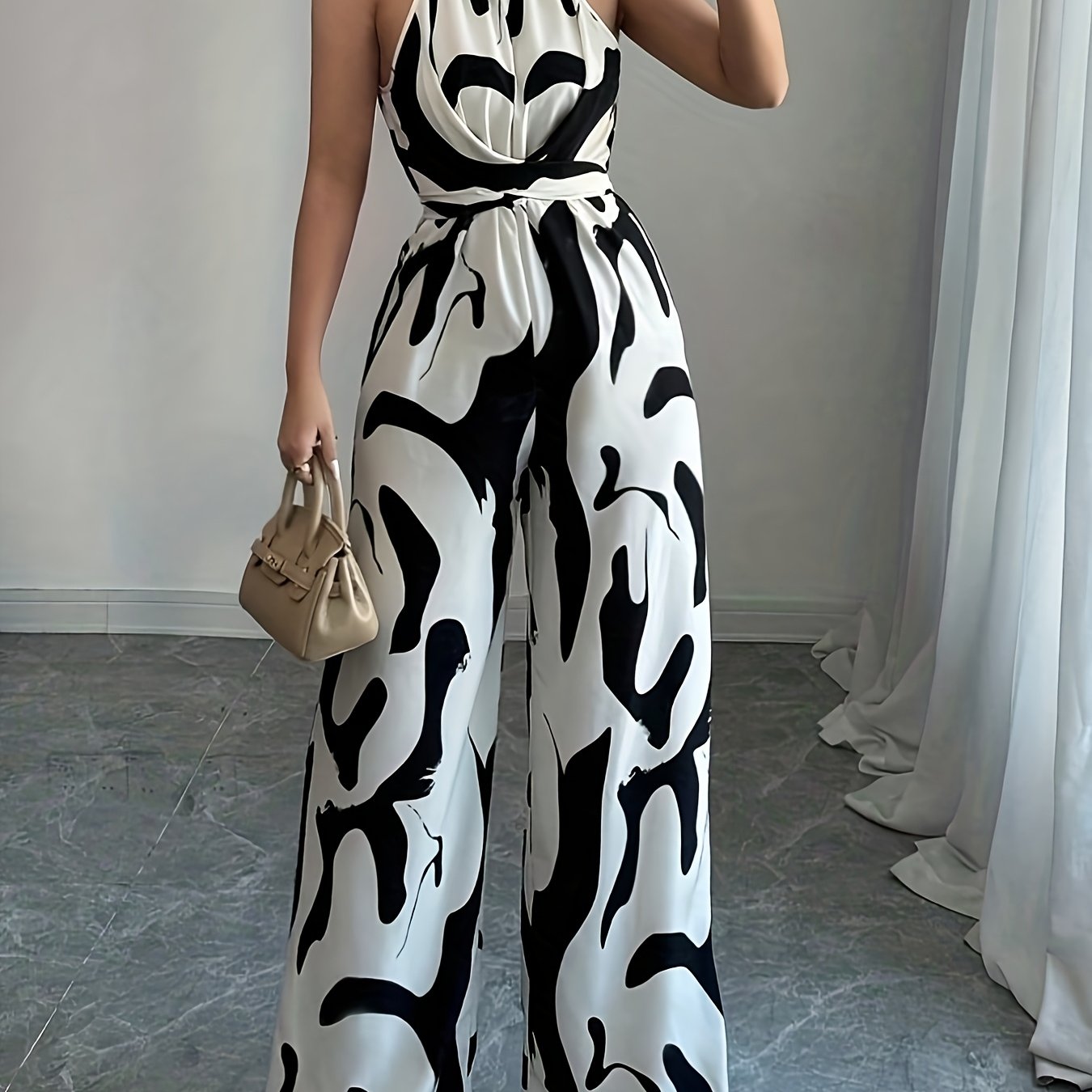 Arden - Elegant Off-Shoulder Print Jumpsuit