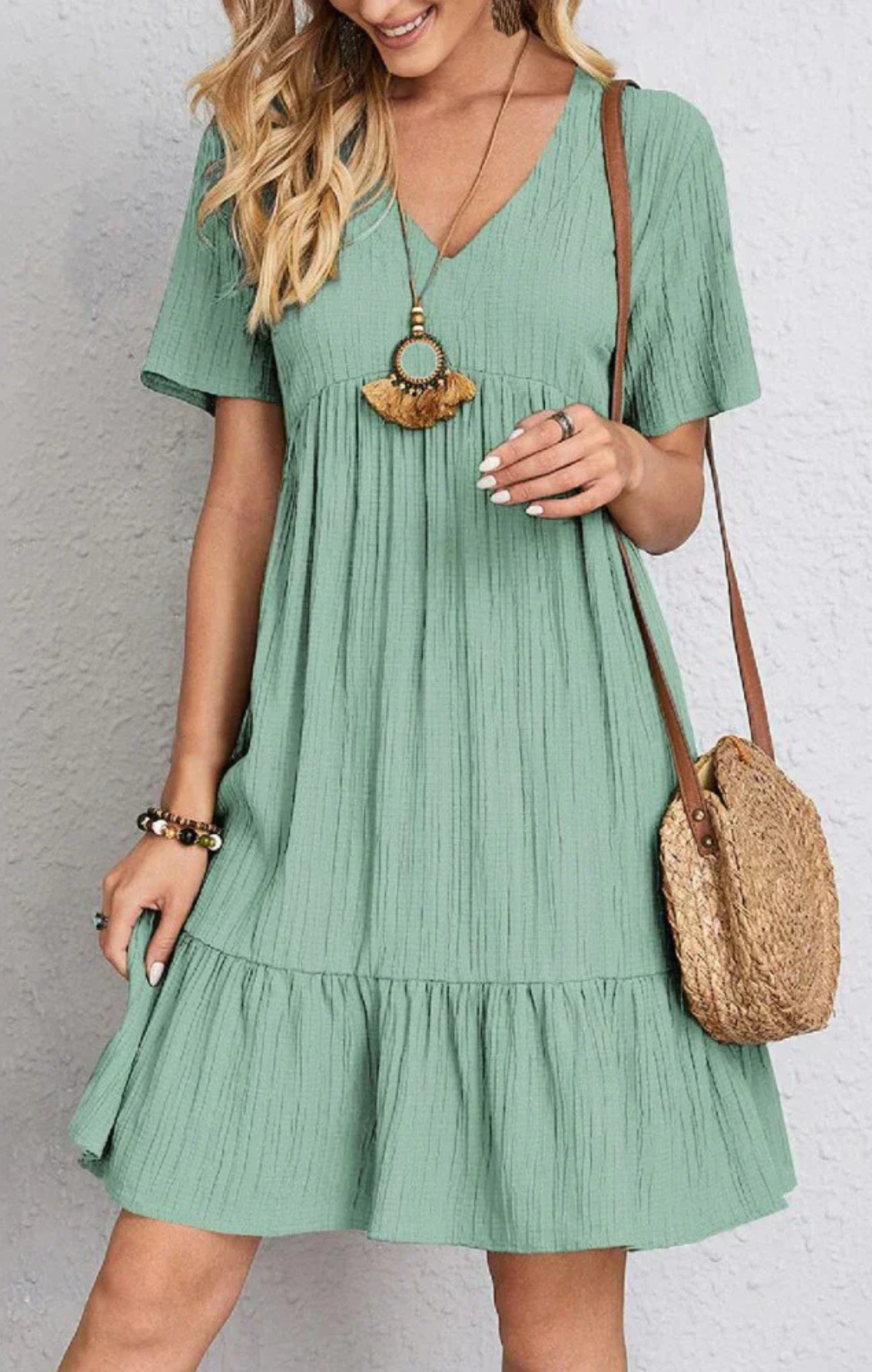 Hadley - Bohemian Ruffle Mini Dress