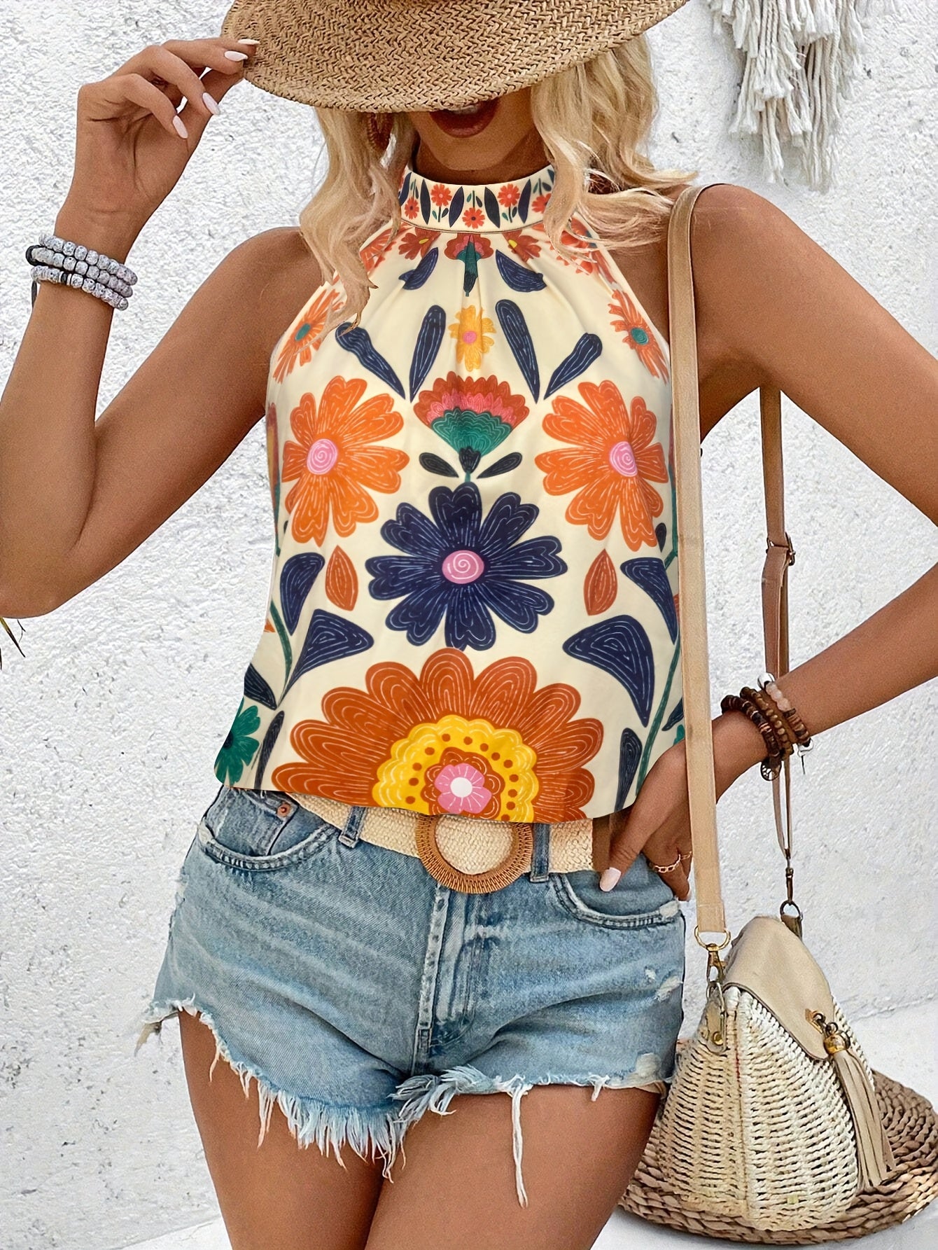 Vanessa - Bohemian Off-Shoulder Sleeveless Top