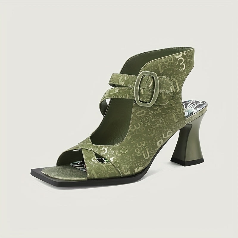 Everly - Floral Print Open-Toeiator Sandals