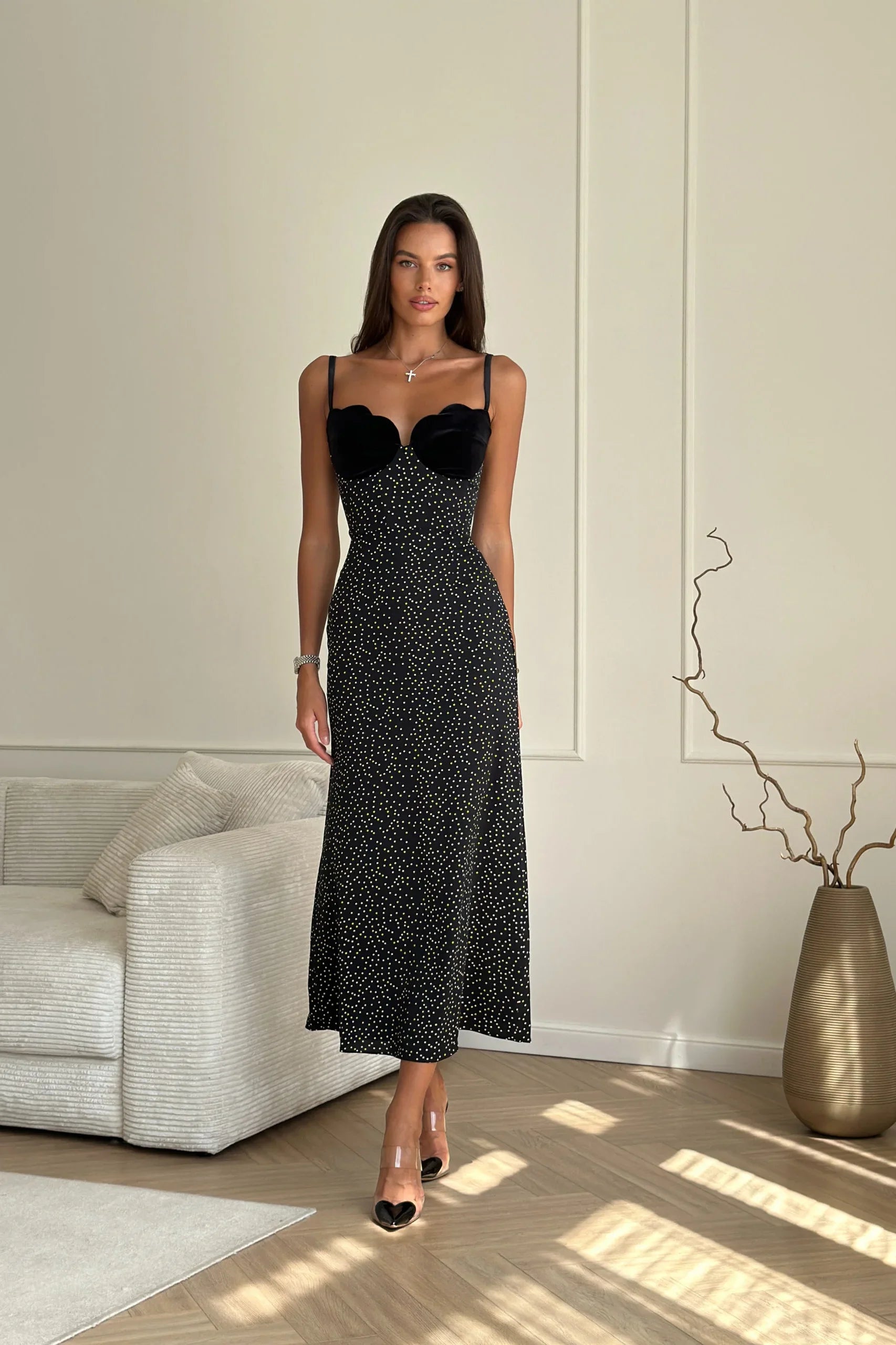 Catalina - Velvet Midi Dress