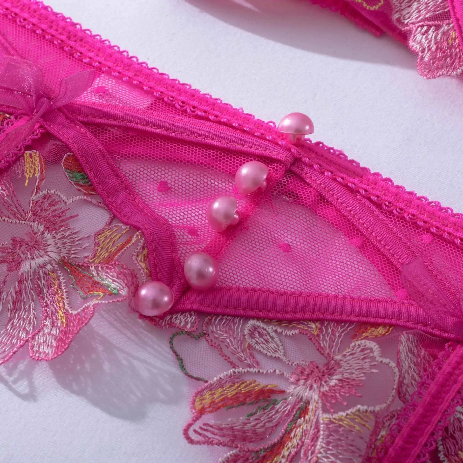 Avery - Conjunto de Lencería Con Bordado Floral