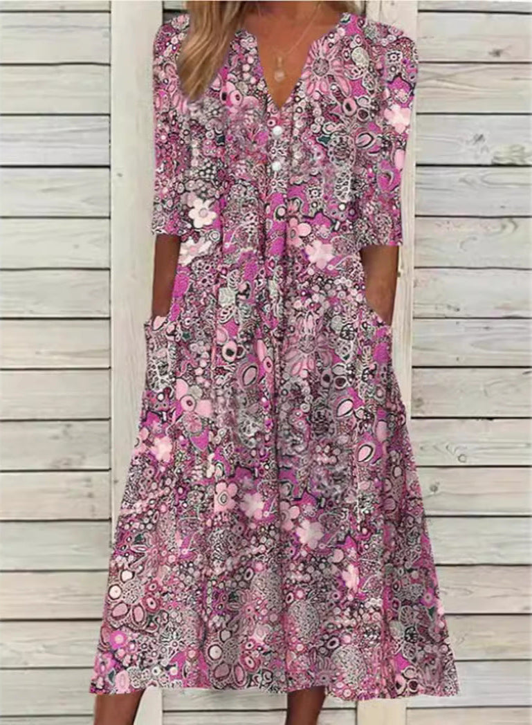 Almira – Floral Midi Dress