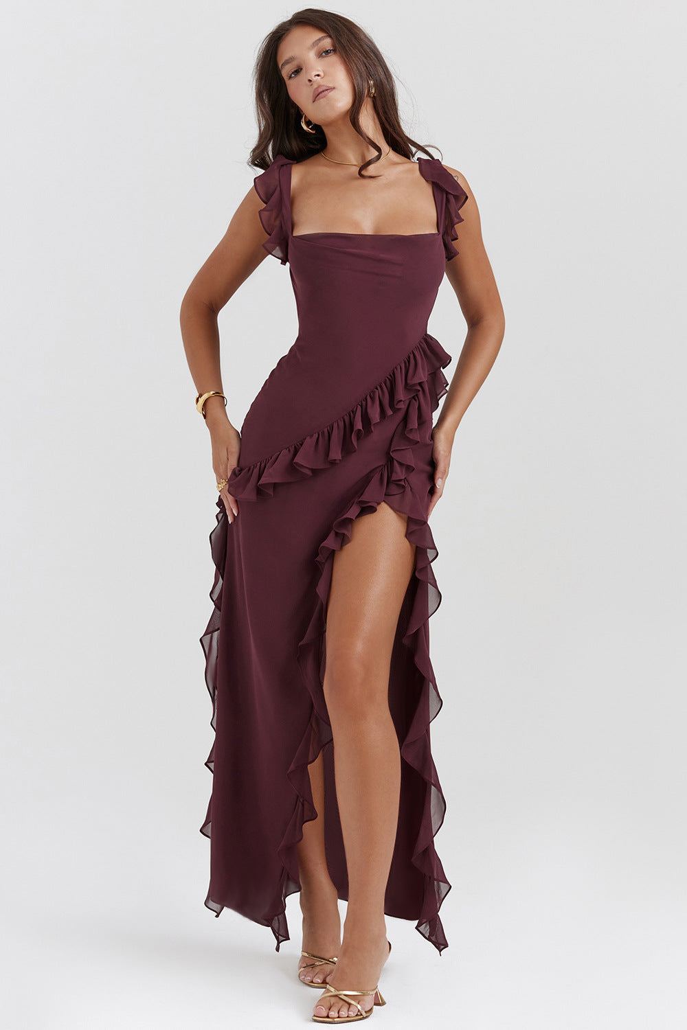 Celinda – Long Dress with Ruffles