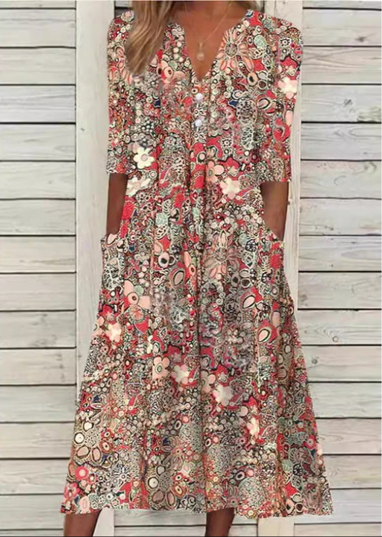 Almira – Floral Midi Dress