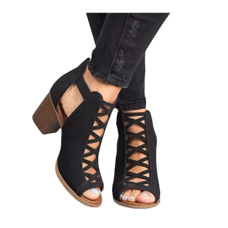 Reese - Mid-Heel Boots Sandals
