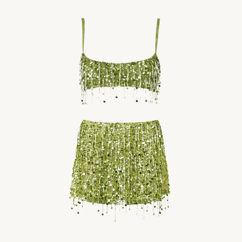 Nora - Beaded Fringe Set