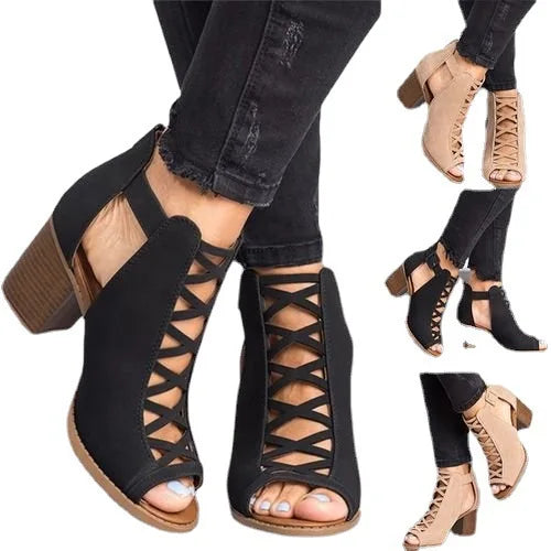 Reese - Mid-Heel Boots Sandals