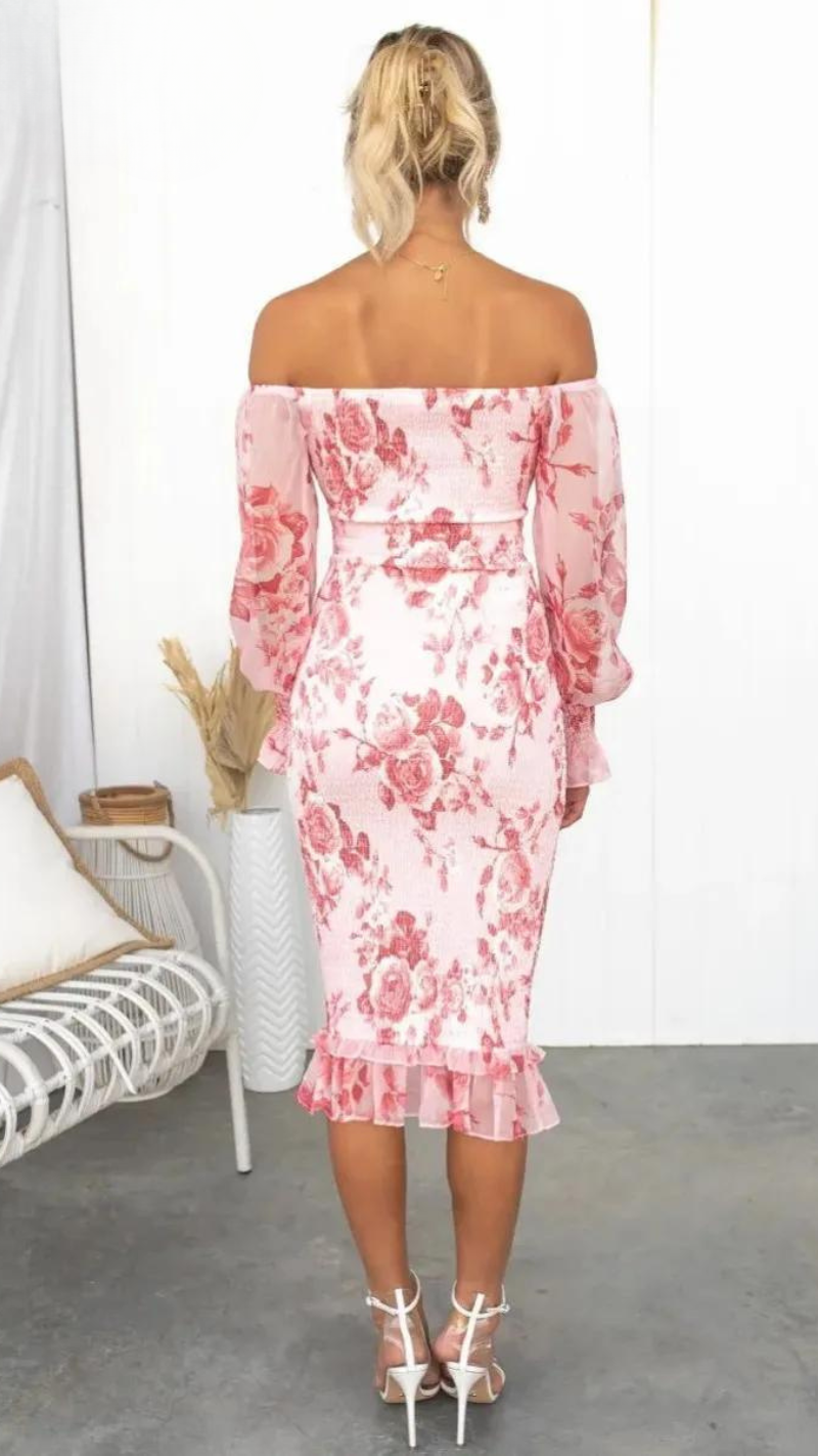 Elvira – Off-the-Shoulder Midi Dress