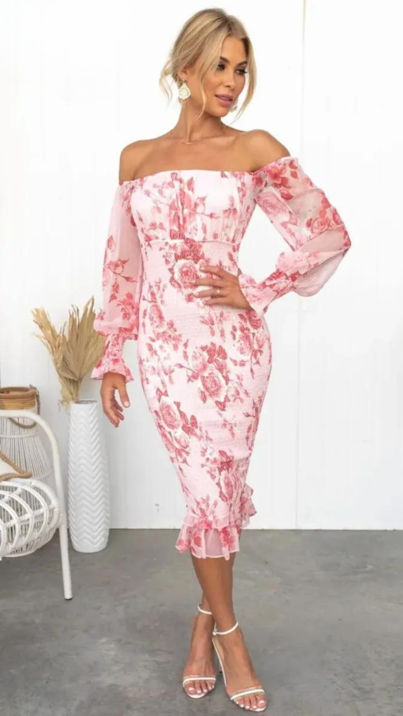 Elvira – Off-the-Shoulder Midi Dress