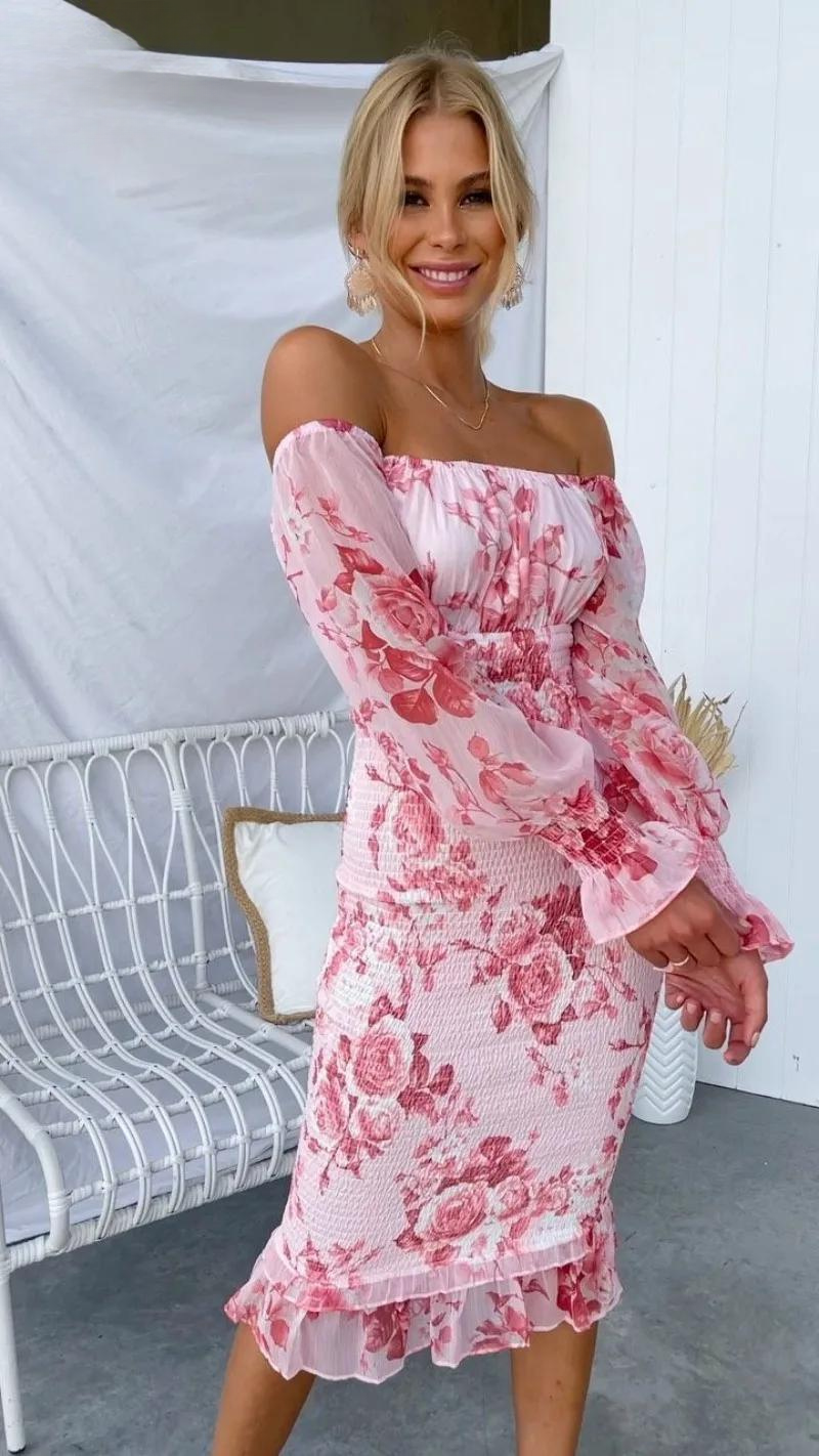 Elvira – Off-the-Shoulder Midi Dress