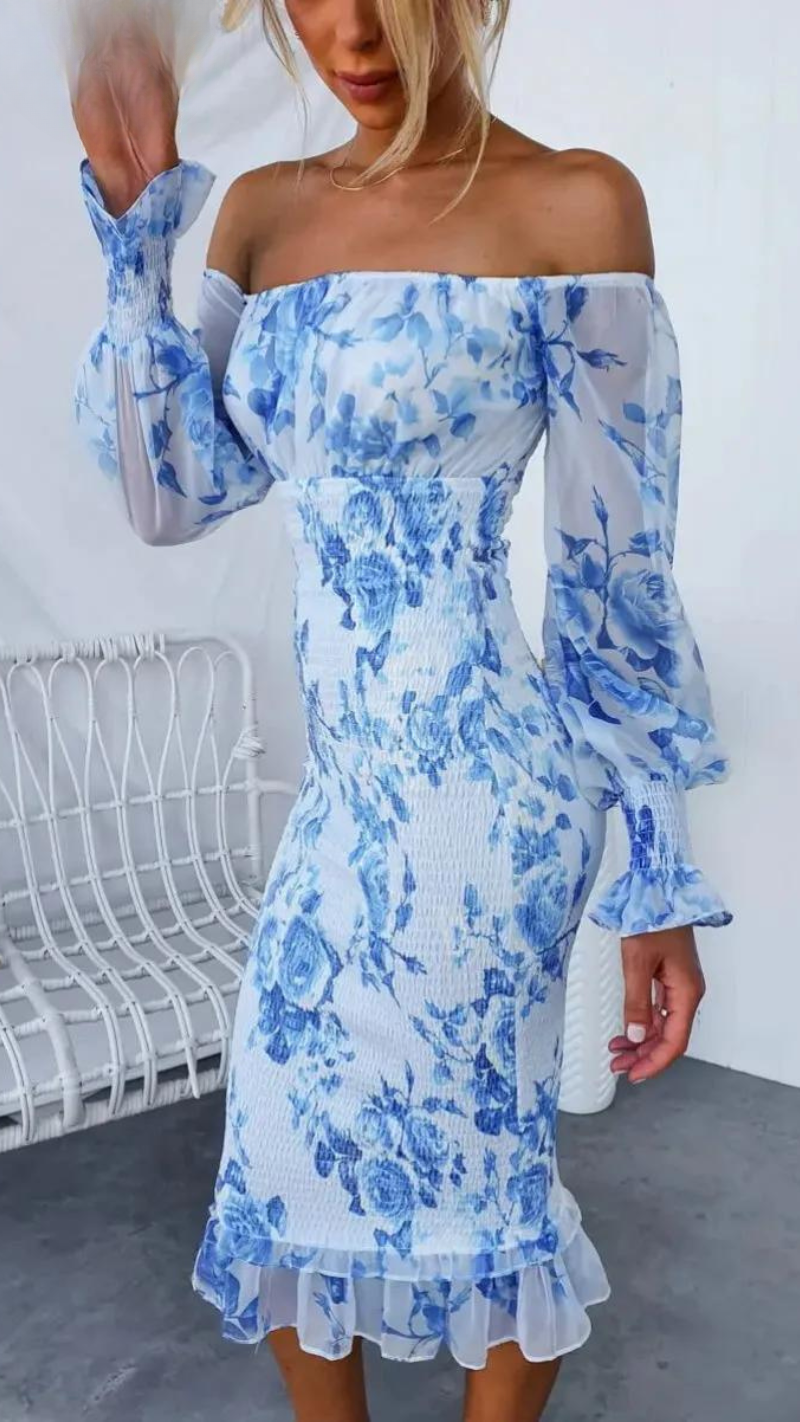 Elvira – Off-the-Shoulder Midi Dress
