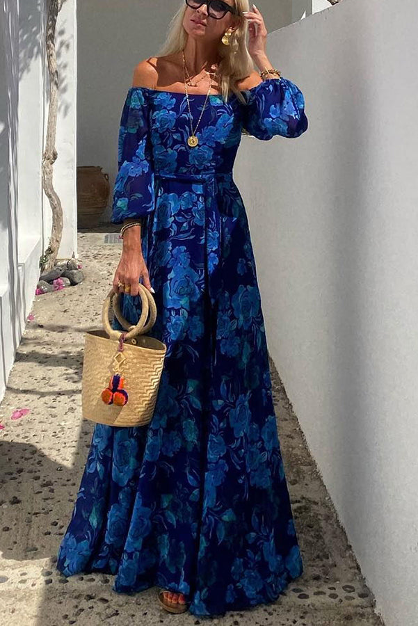 Romina – Floral Off-the-Shoulder Long Dress