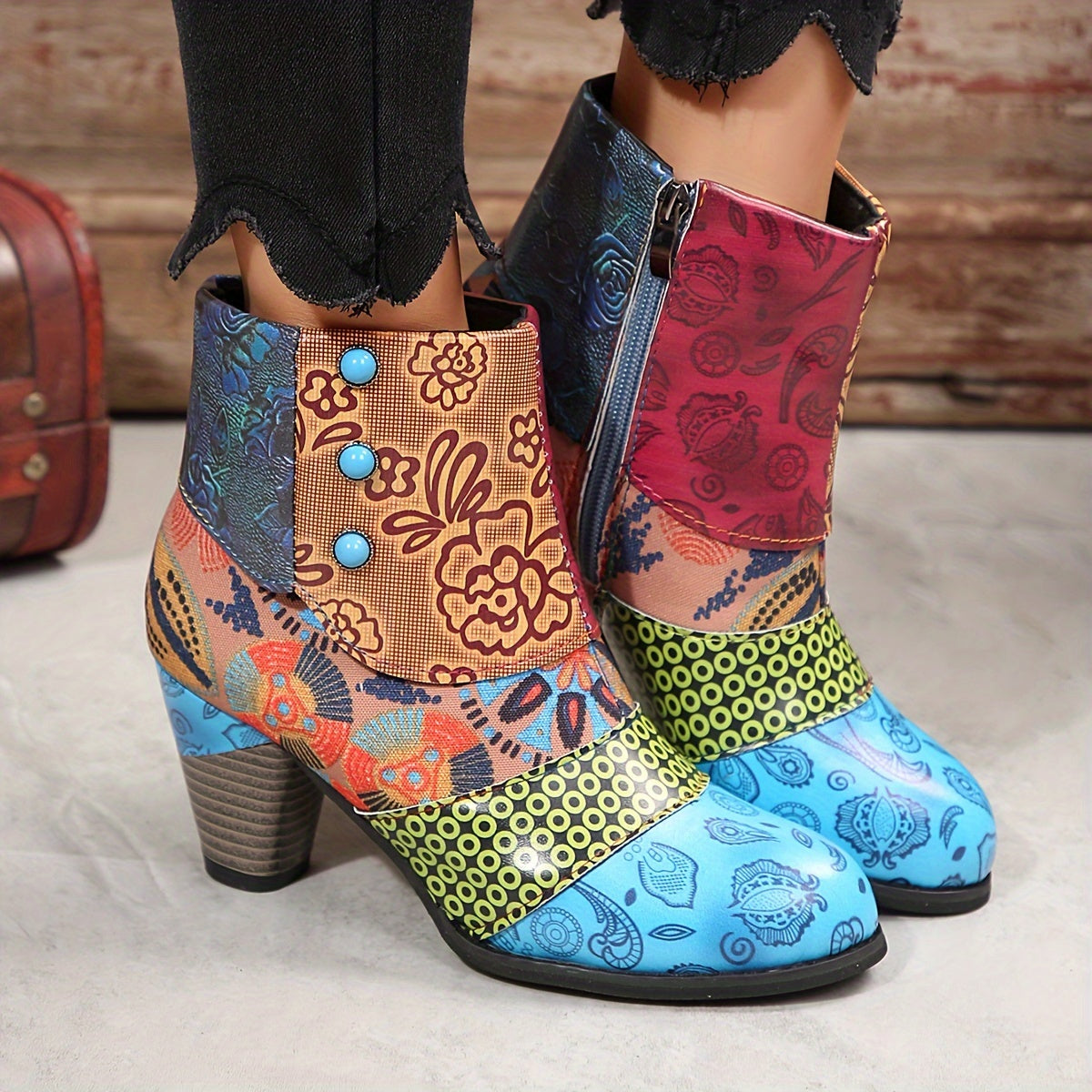 Naomie - Chunky Heel Ankle Boots