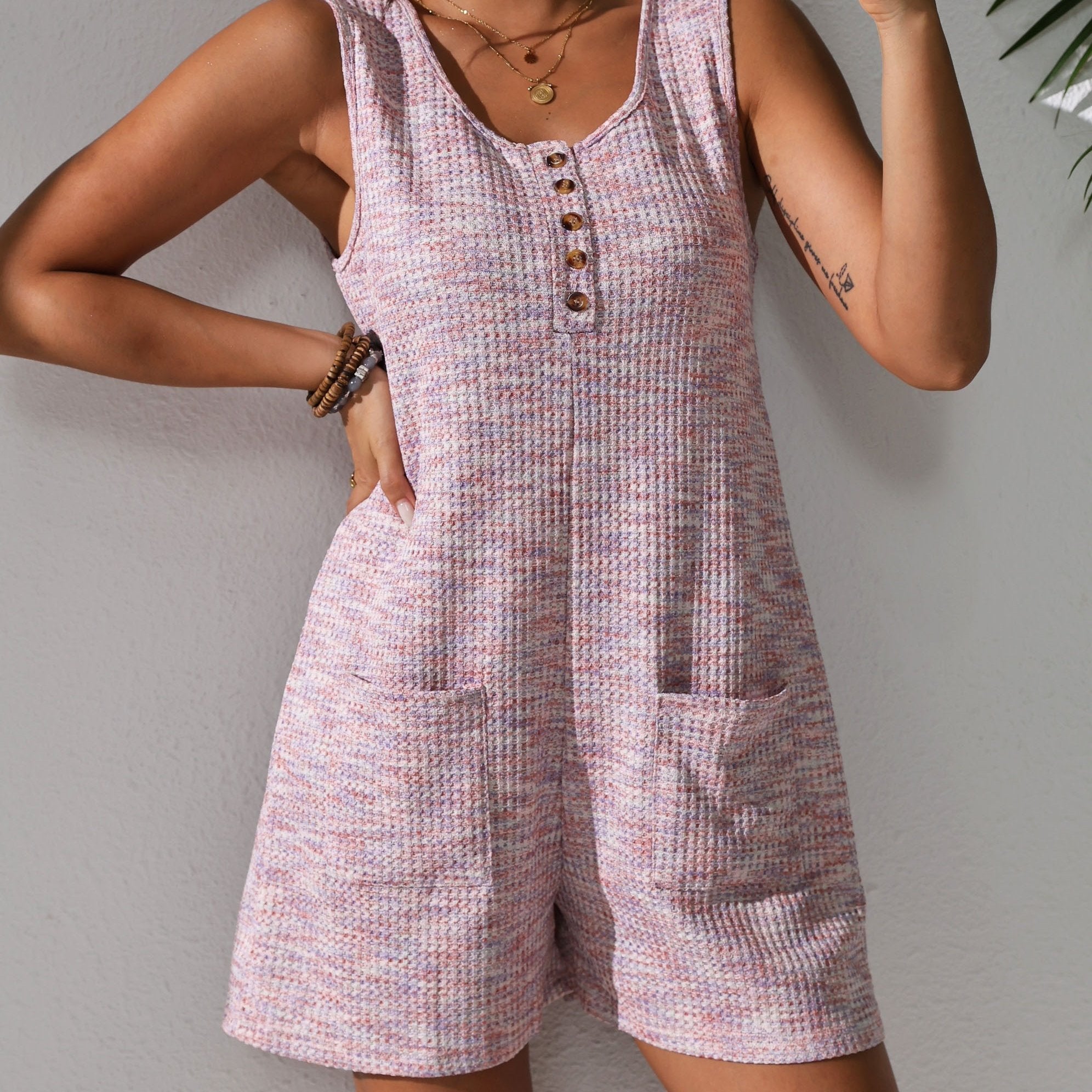 Miya -  Sleeveless Waffle Jumpsuit