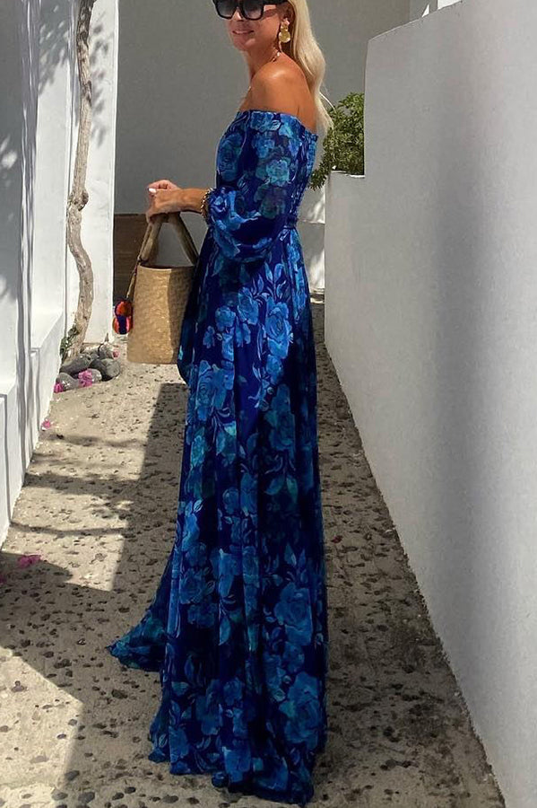 Romina – Floral Off-the-Shoulder Long Dress