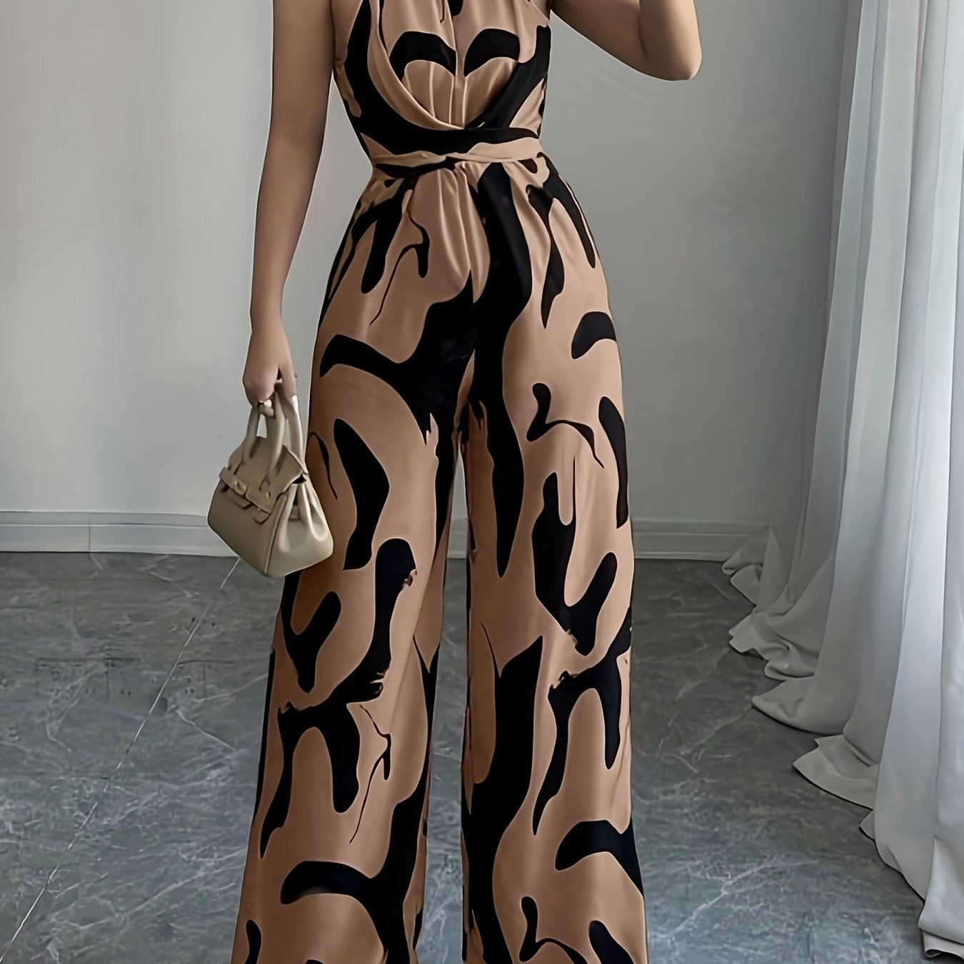 Arden - Elegant Off-Shoulder Print Jumpsuit