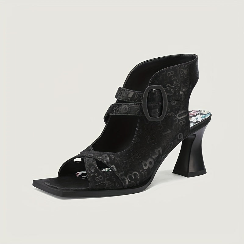 Everly - Floral Print Open-Toeiator Sandals
