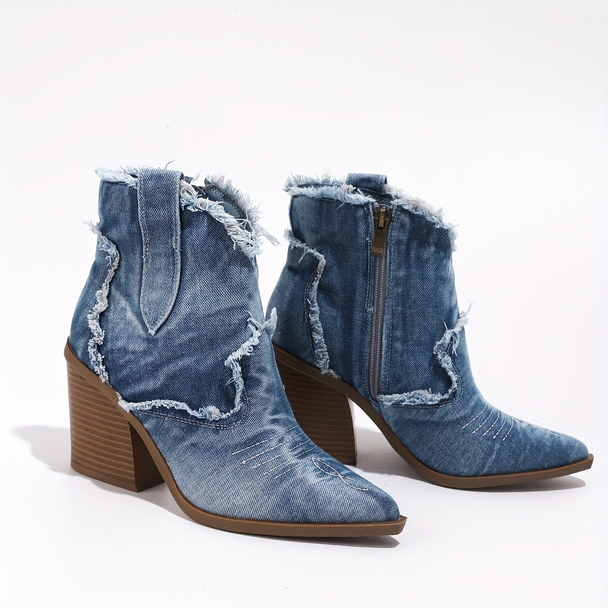 Amie - Denim Cowboy Boots