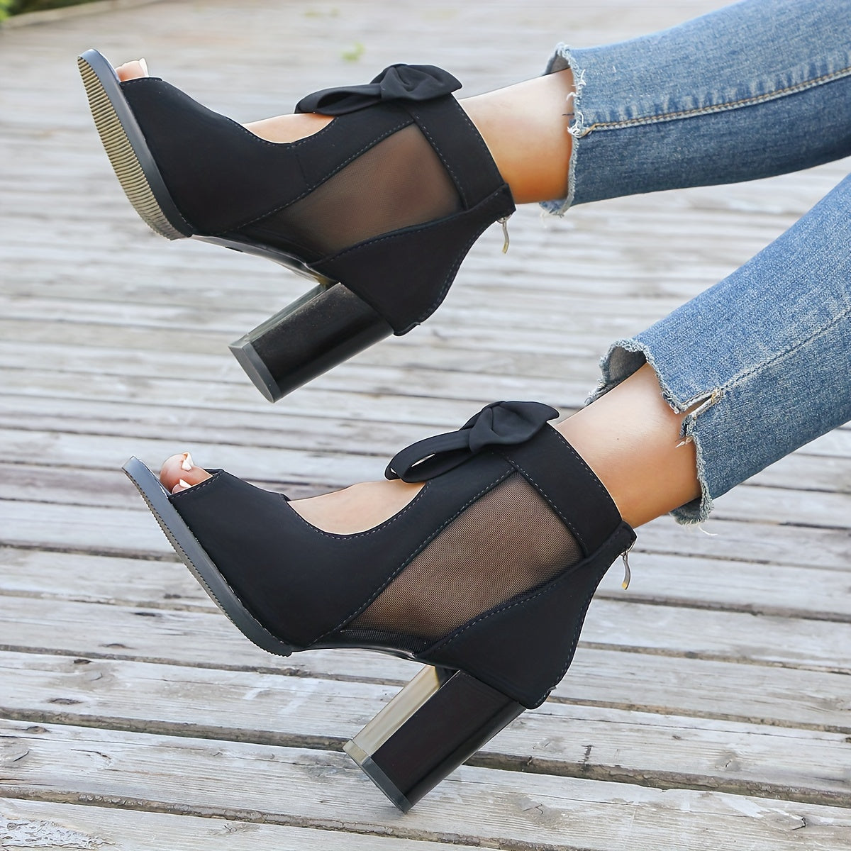 Shitalie - Bow Block Heeled Sandals